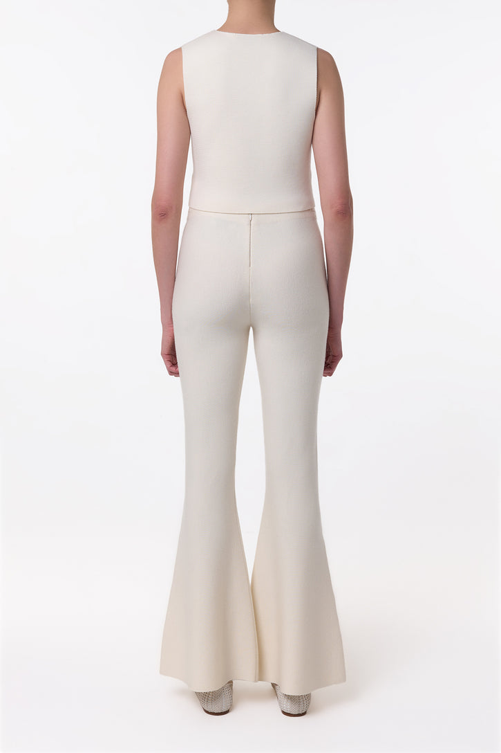 Styx Knit Vest in Ivory Merino Wool Cashmere