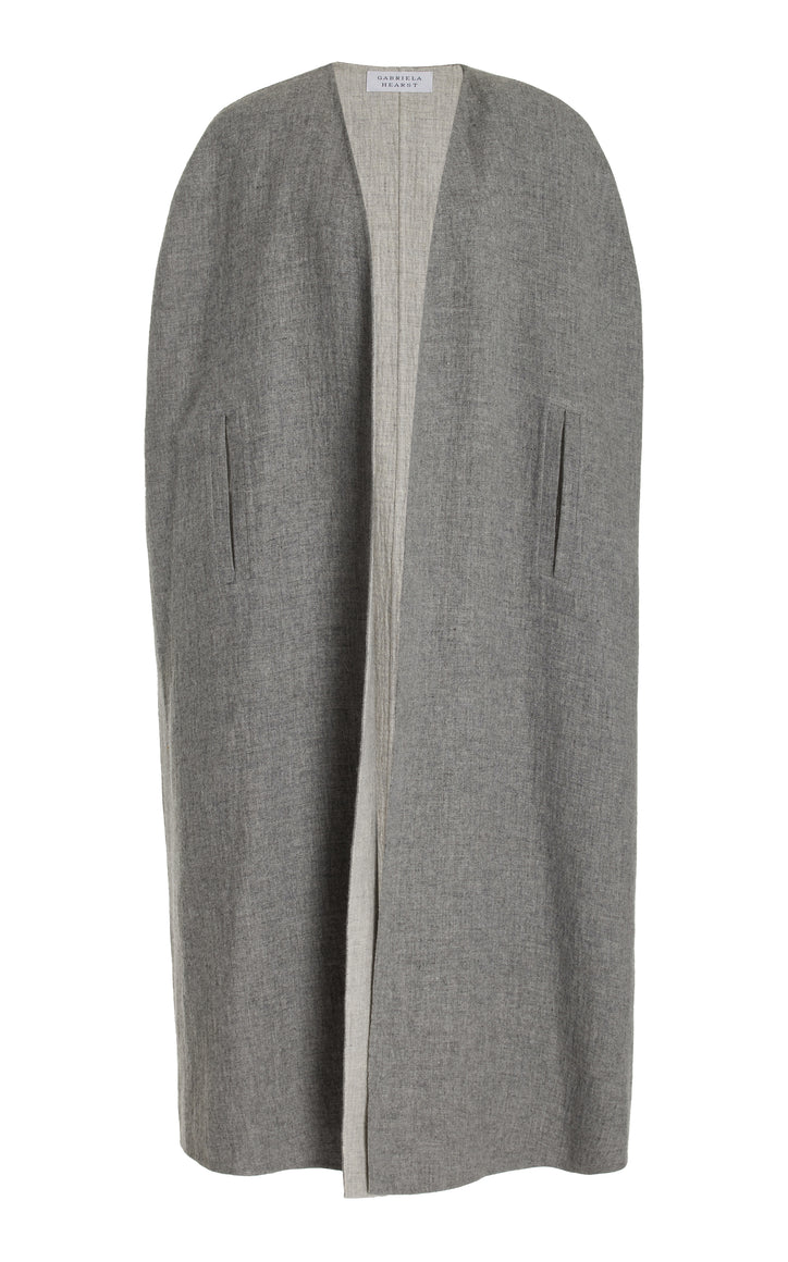 Lindlow Cape in Light Grey Melange Cashmere Linen