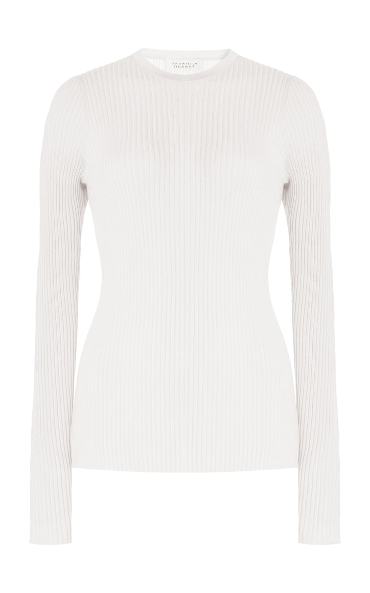Browning Knit Sweater in Ivory Cashmere Silk