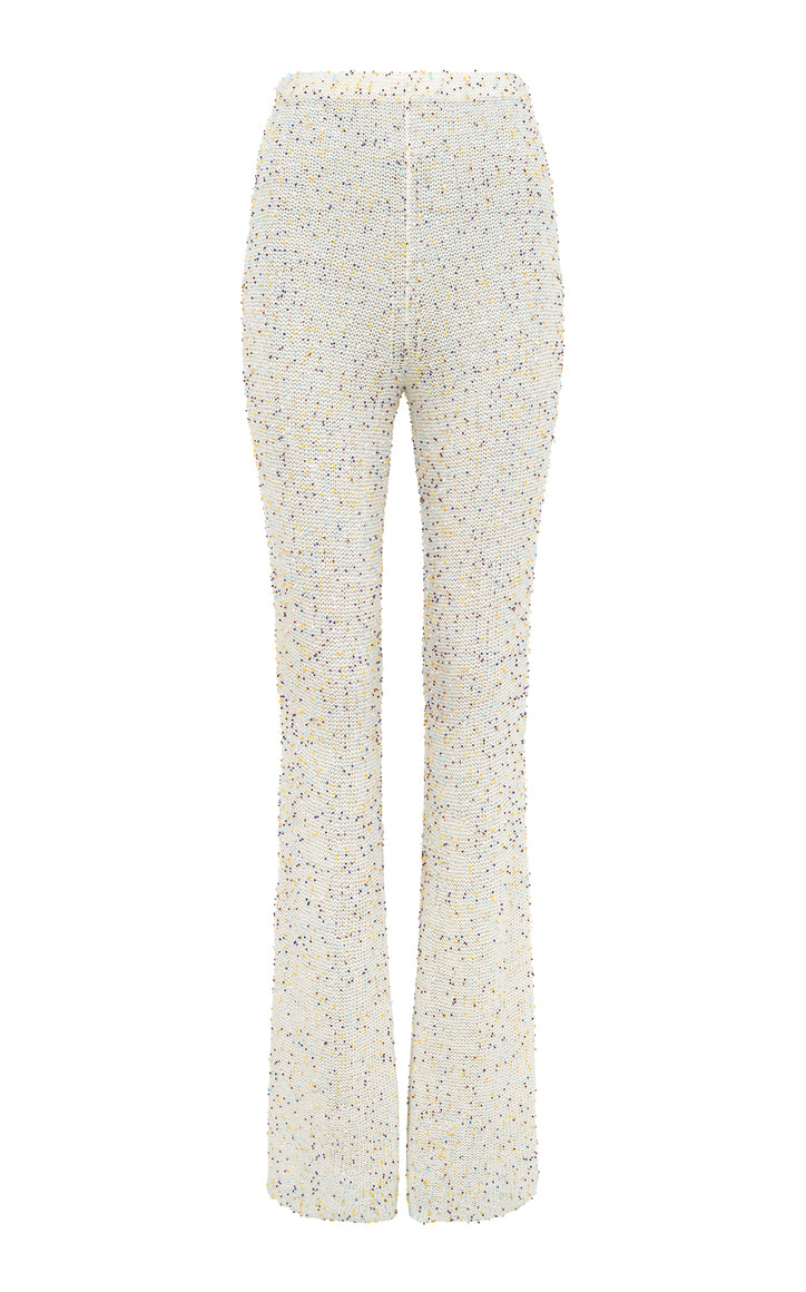 Sidney Flare Knit Pant in Ivory Multi Beaded Cashmere